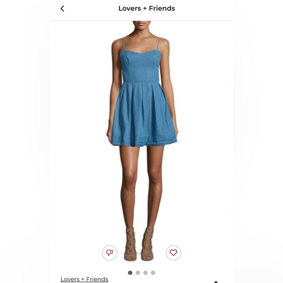 Never worn. Lovers and Friends Mini Fit and Flare Denim Dress in Small - Picture 5 of 7